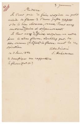 Lot #15 Samuel Hahnemann Autograph Letter Signed - Image 1