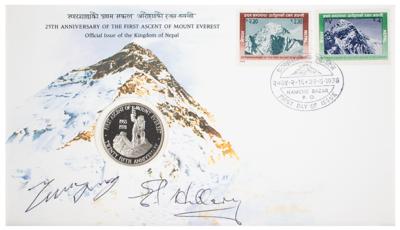Lot #129 Edmund Hillary and Tenzing Norgay Signed Commemorative Cover