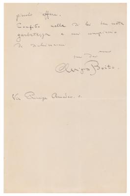 Lot #544 Arrigo Boito Autograph Letter Signed - Image 2