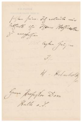 Lot #128 Hermann von Helmholtz Autograph Letter Signed - Image 2