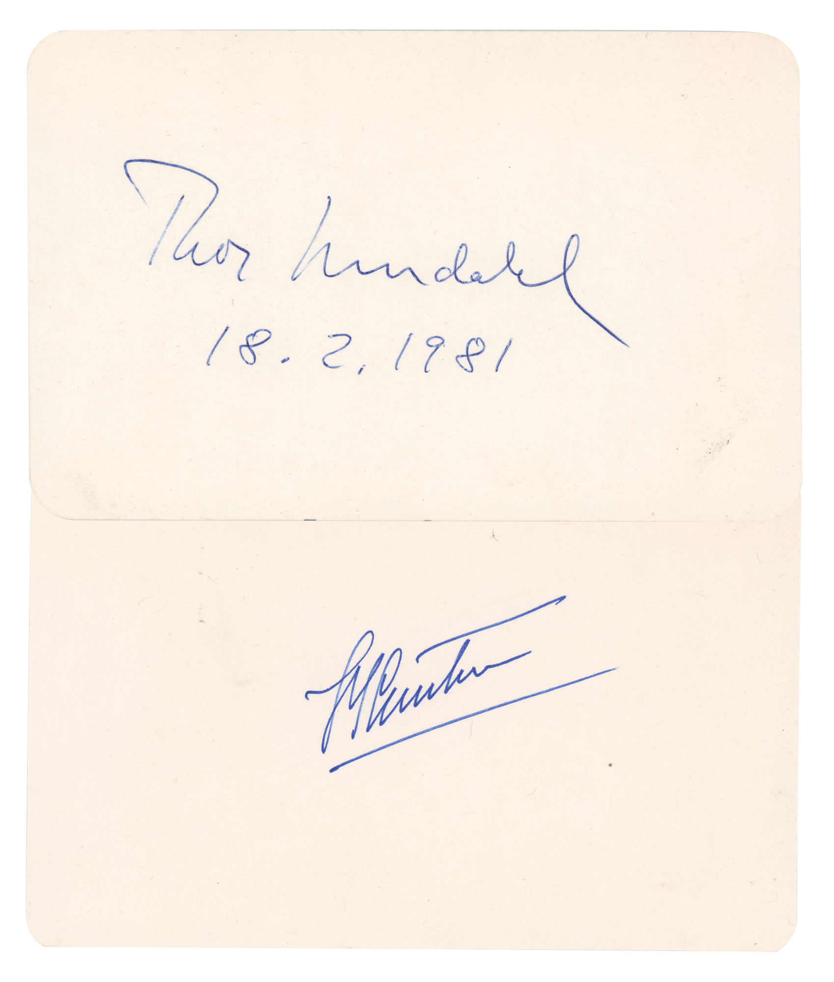 Lot #110 Explorers: Cousteau and Heyerdahl Signatures