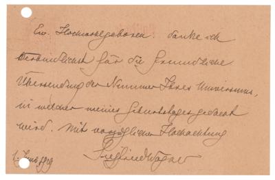 Lot #558 Siegfried Wagner Autograph Letter Signed