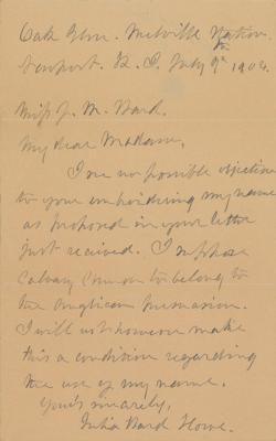 Lot #485 Julia Ward Howe Autograph Letter Signed - Image 1