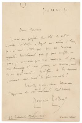 Lot #499 Romain Rolland Autograph Letter Signed
