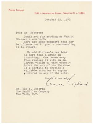 Lot #546 Aaron Copland Typed Letter Signed