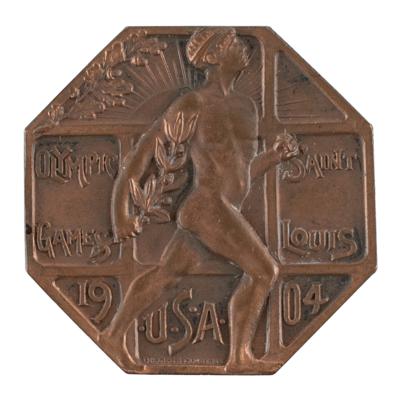 Lot #796 St. Louis 1904 Olympics Athlete's Participation Medal/Badge - Image 1