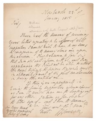 Lot #282 William Cornwallis Autograph Letter Signed