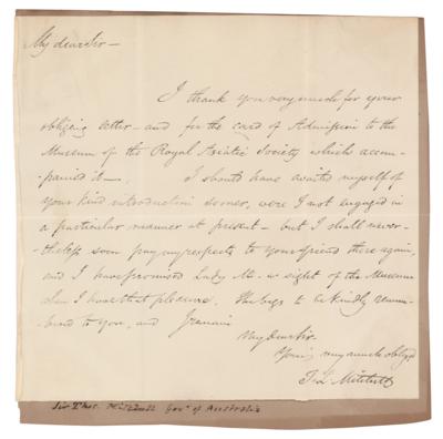 Lot #166 Thomas Livingstone Mitchell Autograph Letter Signed - Image 1