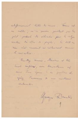 Lot #471 Georg Brandes Autograph Letter Signed - Image 2