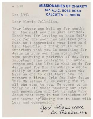 Lot #169 Mother Teresa Typed Letter Signed - Image 1