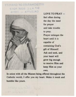 Lot #169 Mother Teresa Typed Letter Signed - Image 2