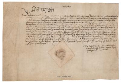 Lot #41 King Henry VIII Document Signed