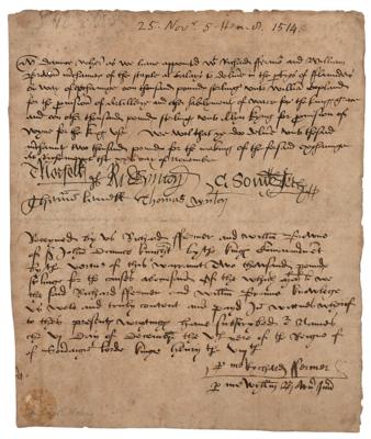 Lot #19 King Henry VIII: Thomas Wolsey Document Signed
