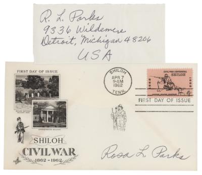 Lot #184 Rosa Parks Signed First Day Cover and Signature