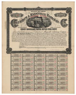 Lot #241 Columbus & Maysville Railway Company Mortgage Bond - Image 1