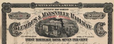 Lot #241 Columbus & Maysville Railway Company Mortgage Bond - Image 2