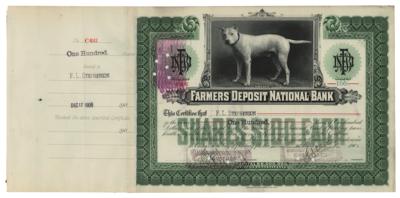 Lot #246 Farmers Deposit National Bank Stock Certificate - Image 1