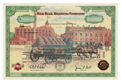 Lot #257 Red Bell Brewing Company Stock Certificate - Image 1