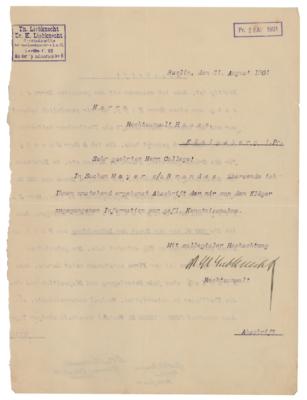 Lot #26 Karl Liebknecht Typed Letter Signed - Image 2