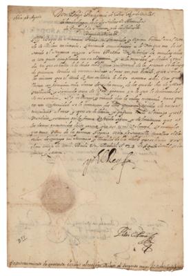 Lot #147 King Philip IV of Spain Letter Signed