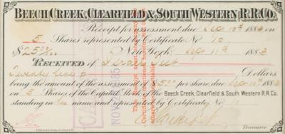 Lot #220 Cornelius Vanderbilt II Document Signed - Image 2