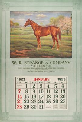 Lot #815 Kentucky Racehorse 1923 'Man o' War' Calendar - Image 1