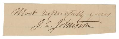 Lot #304 Joseph E. Johnston Signature