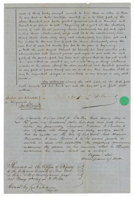Lot #68 August Belmont Document Signed - Image 2