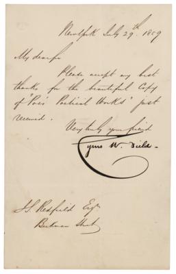 Lot #112 Cyrus W. Field Letter Signed
