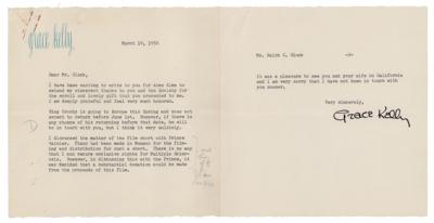 Lot #674 Grace Kelly Typed Letter Signed