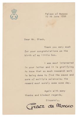 Lot #675 Grace Kelly Typed Letter Signed