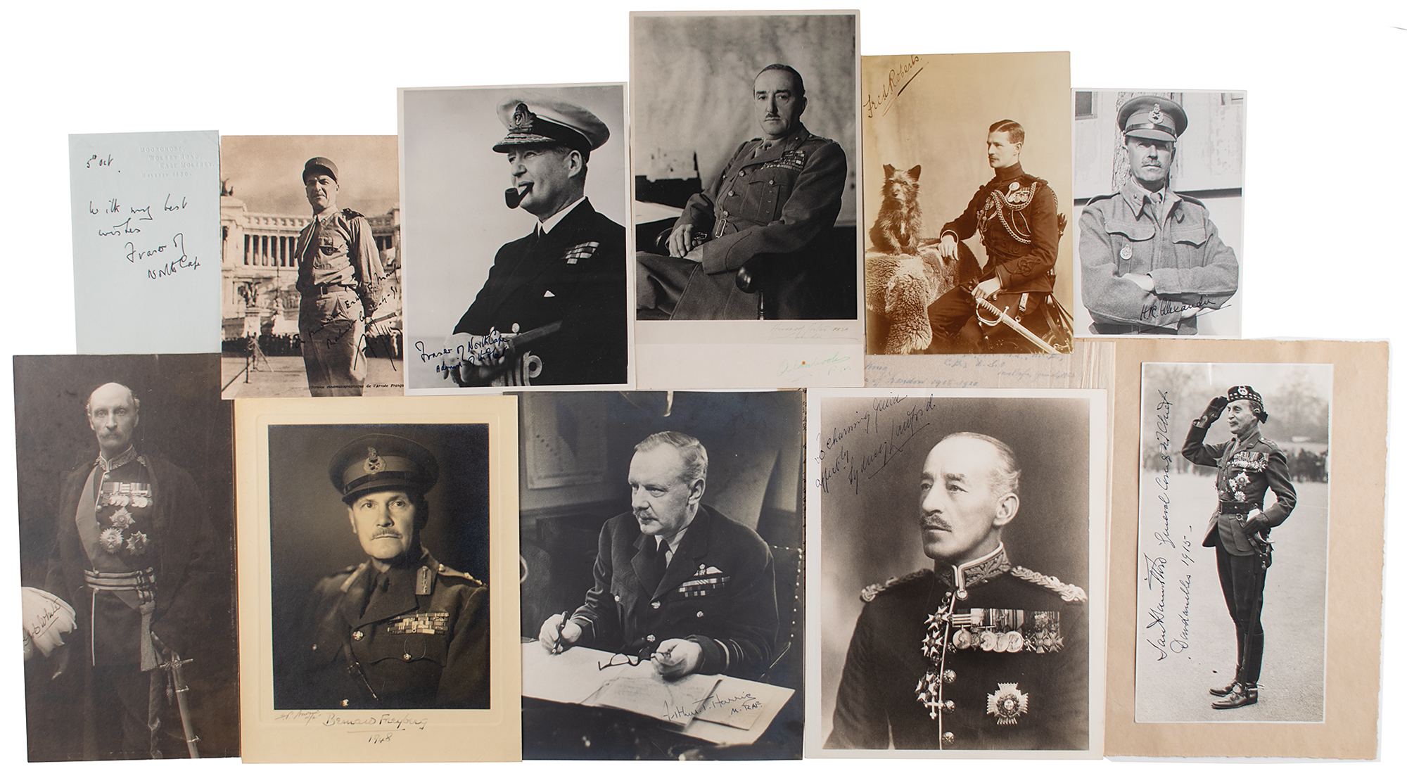 Lot #296 Foreign Military Leaders (11) Signed Items