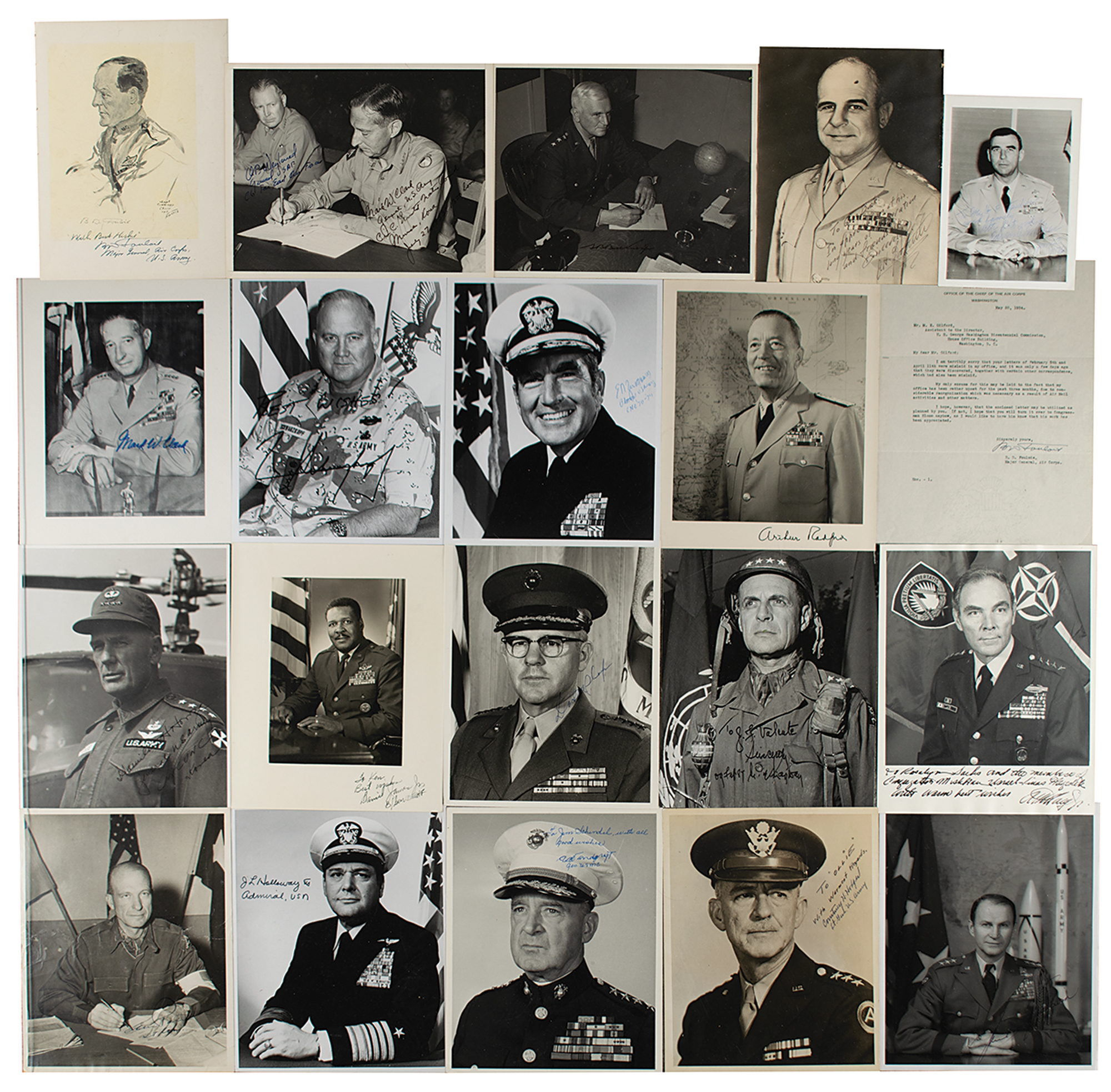 Lot #275 American Military Leaders (20) Signed Items