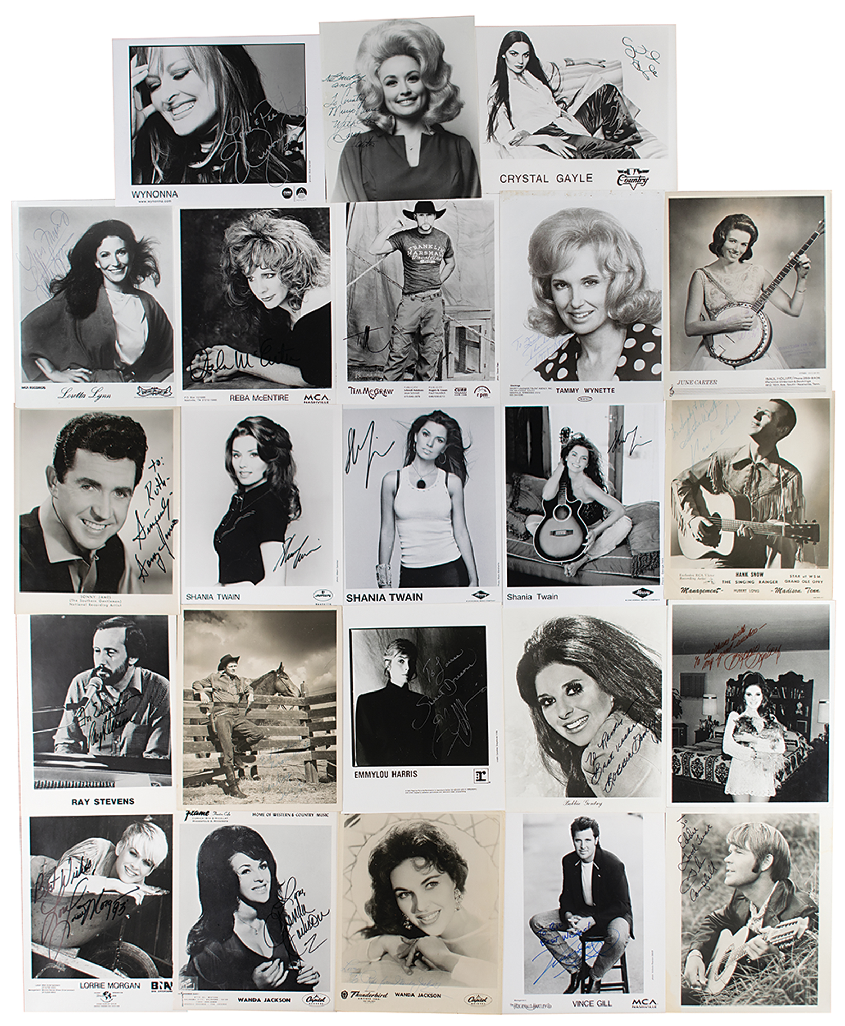 Lot #592 Country Singers (23) Signed Photographs