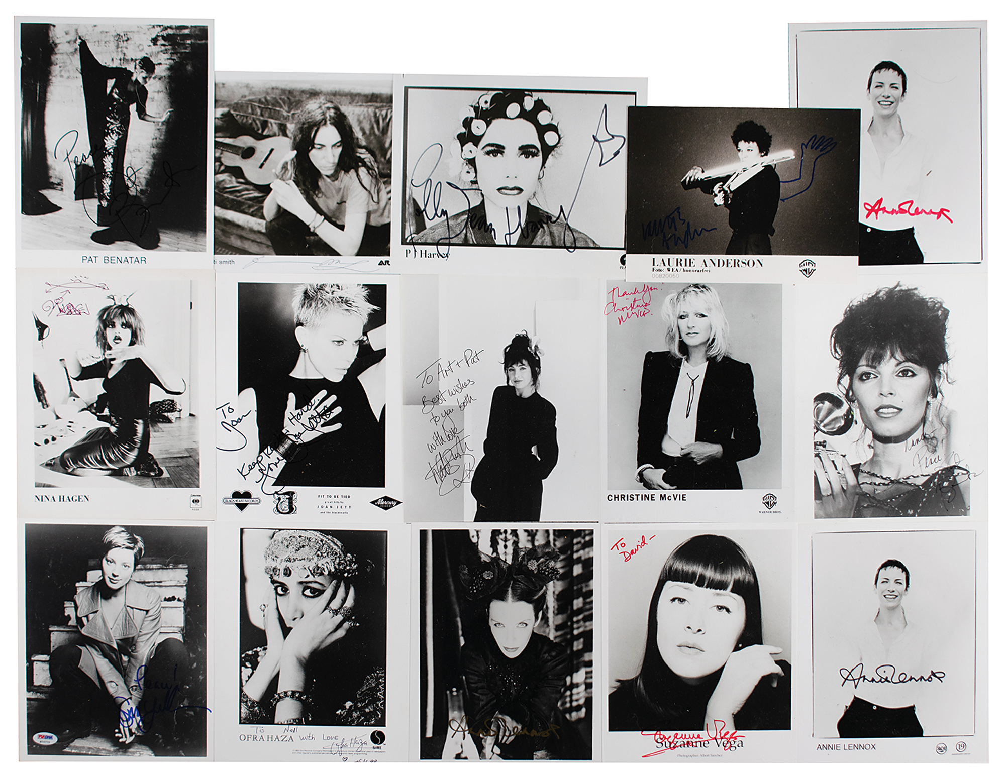 Lot #613 Female Singers (15) Signed Photographs