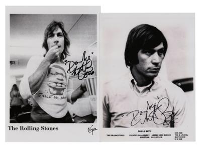 Lot #641 Rolling Stones: Charlie Watts (2) Signed Photos