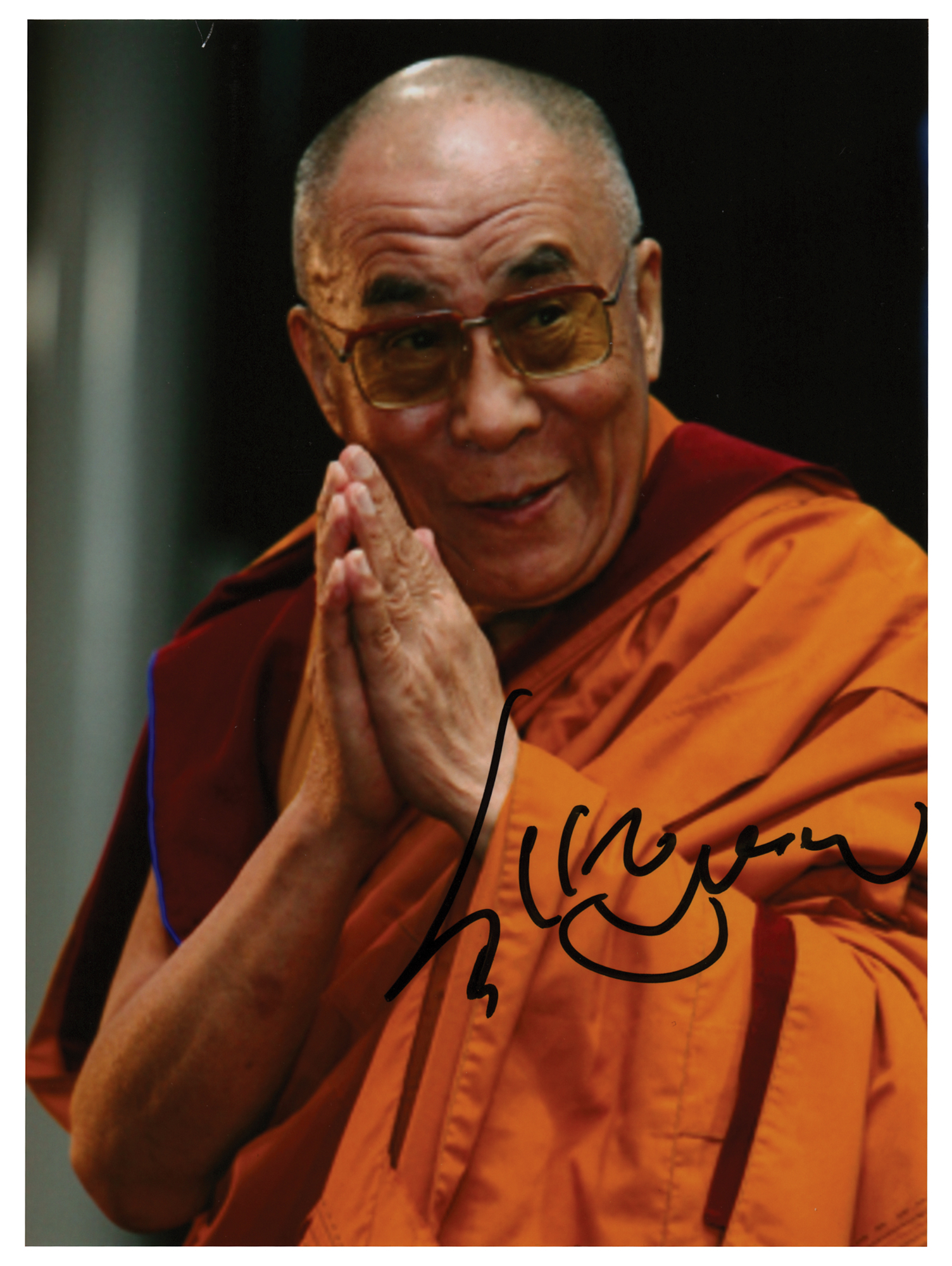 Lot #101 Dalai Lama Signed Photograph