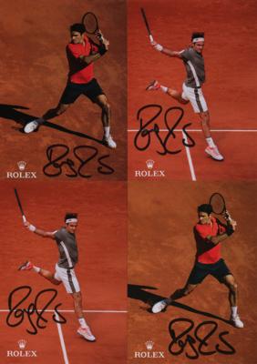 Lot #809 Roger Federer (4) Signed Promo Cards