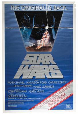 Lot #742 Star Wars 1982 'Re-release' Studio Version One Sheet Movie Poster - Image 1