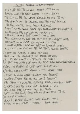 Lot #535 Oasis: Noel Gallagher's Handwritten Lyrics (13) for Be Here Now - Image 2