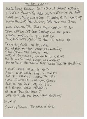 Lot #535 Oasis: Noel Gallagher's Handwritten Lyrics (13) for Be Here Now - Image 3