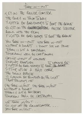 Lot #535 Oasis: Noel Gallagher's Handwritten Lyrics (13) for Be Here Now - Image 8