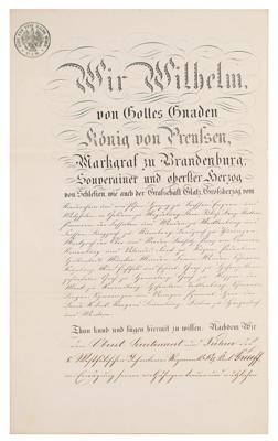 Lot #228 Wilhelm I Document Signed - Image 1