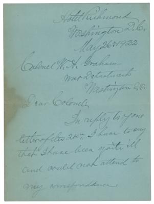 Lot #310 Nelson A. Miles Autograph Letter Signed - Image 1