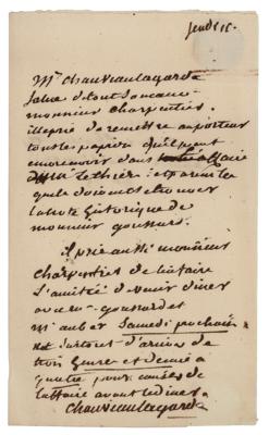 Lot #160 Marie Antoinette: Claude François Chauveau-Lagarde Autograph Letter Signed - Image 1