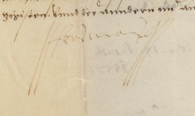 Lot #34 Ferdinand I, Holy Roman Emperor Document Signed - Image 2