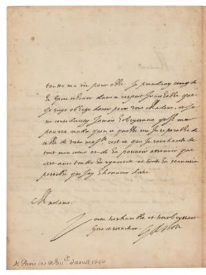 Lot #37 Gaston, Duke of Orleans Autograph Letter Signed - Image 2