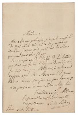 Lot #73 Louis Blanc Autograph Letter Signed - Image 1