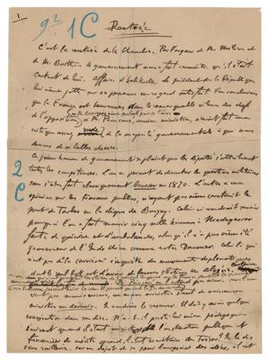 Lot #90 Georges Clemenceau Autograph Manuscript Signed