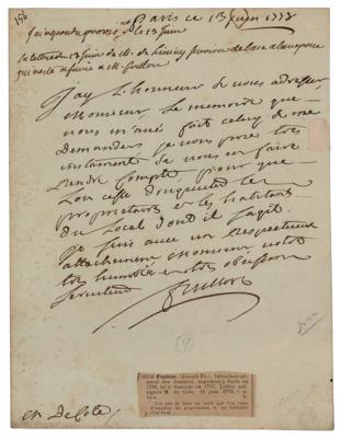 Lot #115 Joseph Foullon de Doué Autograph Letter Signed
